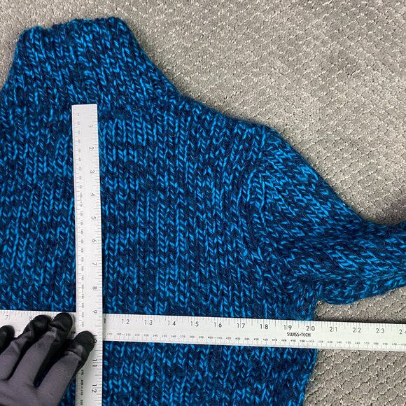 LL Bean Signatures Alpaca Wool Sweater Women's Medium Blue Marled Turtleneck - Picture 6 of 8